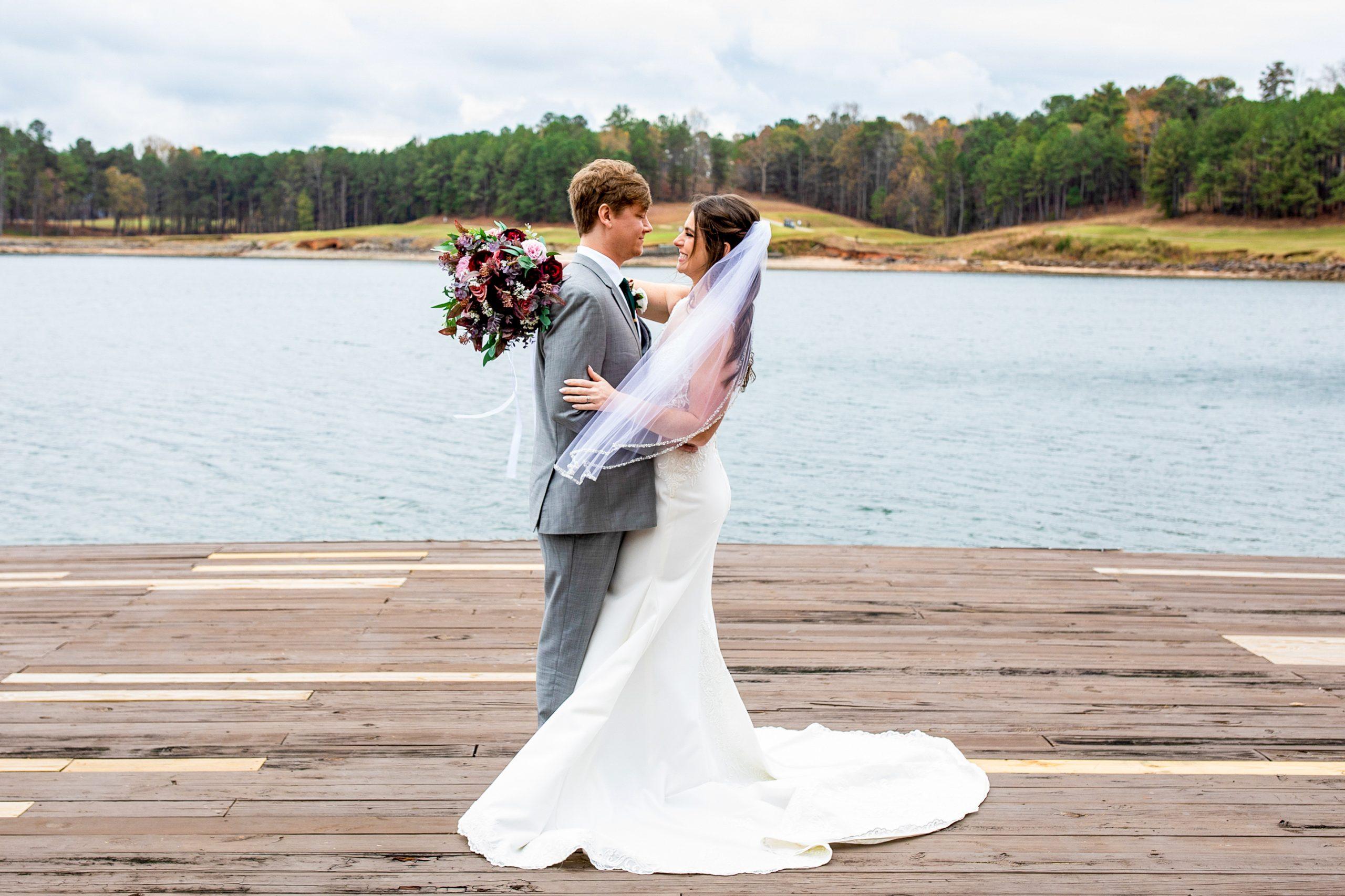 wedding couple posed